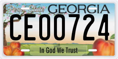 GA license plate CEO0724