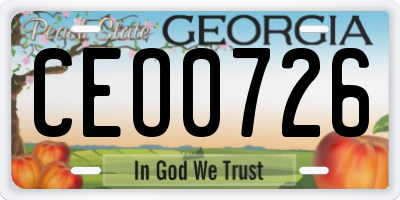 GA license plate CEO0726