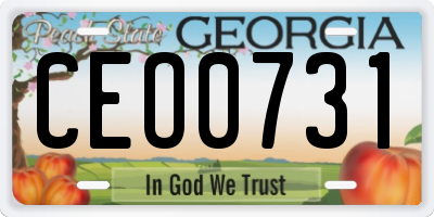 GA license plate CEO0731