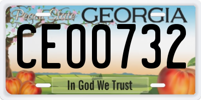 GA license plate CEO0732