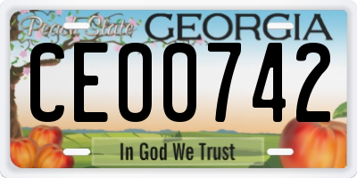 GA license plate CEO0742