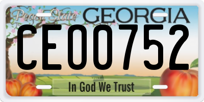 GA license plate CEO0752