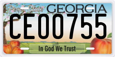 GA license plate CEO0755