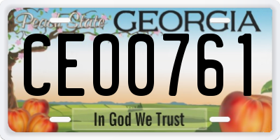 GA license plate CEO0761