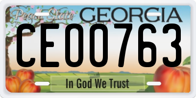 GA license plate CEO0763