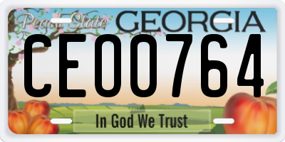 GA license plate CEO0764