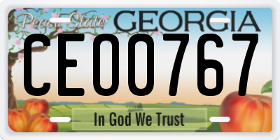 GA license plate CEO0767