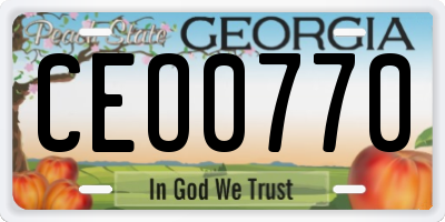 GA license plate CEO0770