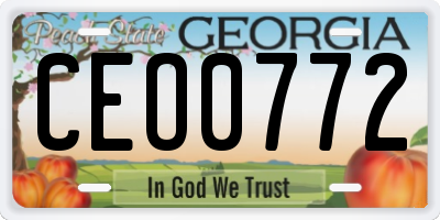 GA license plate CEO0772