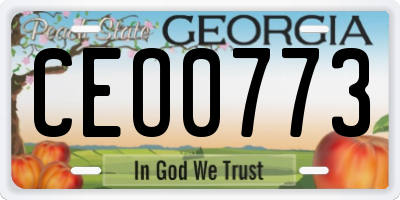 GA license plate CEO0773