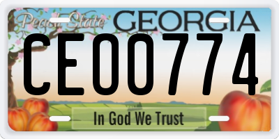 GA license plate CEO0774