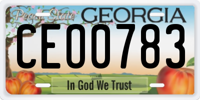GA license plate CEO0783