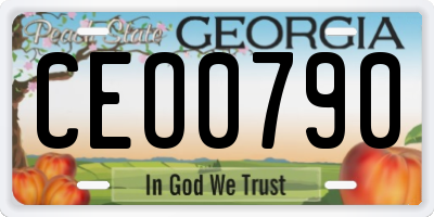 GA license plate CEO0790