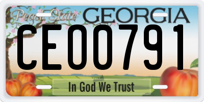 GA license plate CEO0791