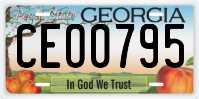 GA license plate CEO0795