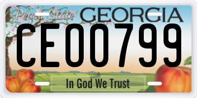 GA license plate CEO0799