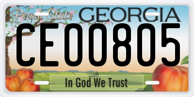 GA license plate CEO0805
