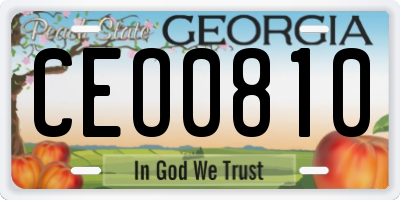 GA license plate CEO0810