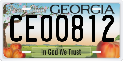 GA license plate CEO0812