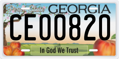 GA license plate CEO0820