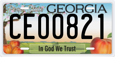 GA license plate CEO0821