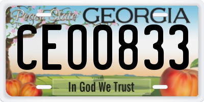 GA license plate CEO0833