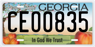 GA license plate CEO0835