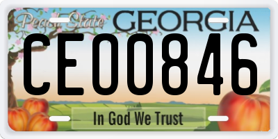 GA license plate CEO0846