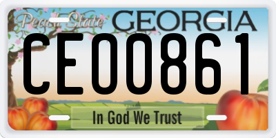 GA license plate CEO0861