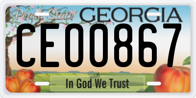 GA license plate CEO0867