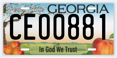 GA license plate CEO0881
