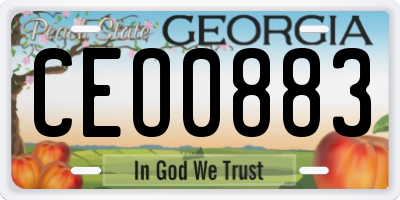 GA license plate CEO0883