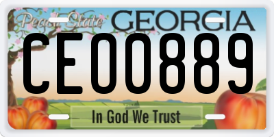 GA license plate CEO0889