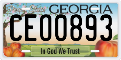 GA license plate CEO0893
