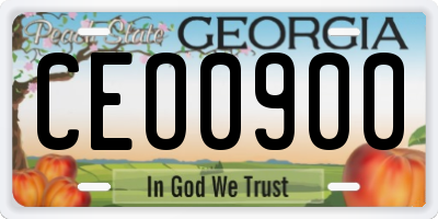 GA license plate CEO0900