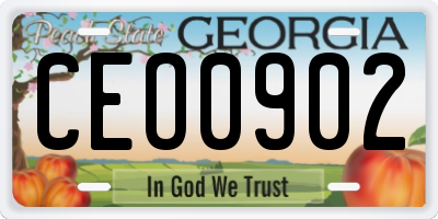 GA license plate CEO0902
