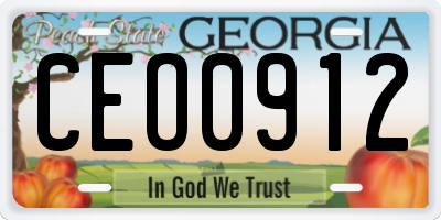 GA license plate CEO0912