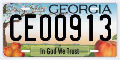 GA license plate CEO0913