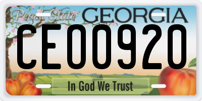 GA license plate CEO0920