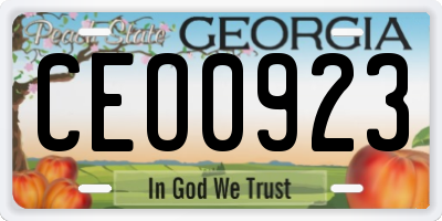 GA license plate CEO0923