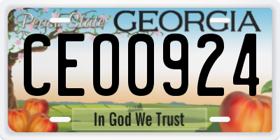 GA license plate CEO0924