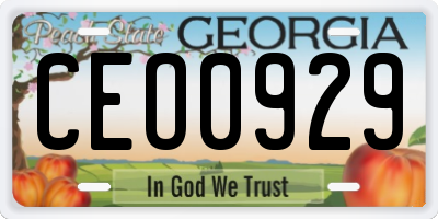GA license plate CEO0929