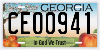 GA license plate CEO0941