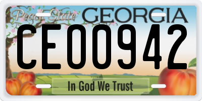 GA license plate CEO0942
