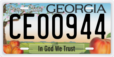 GA license plate CEO0944