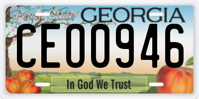 GA license plate CEO0946