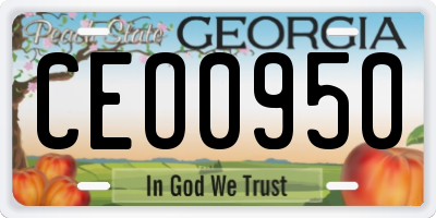 GA license plate CEO0950
