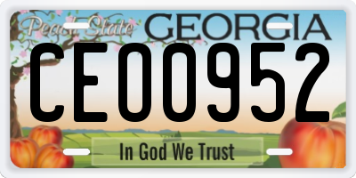 GA license plate CEO0952