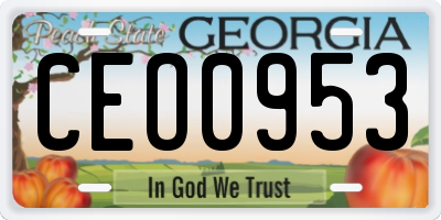 GA license plate CEO0953