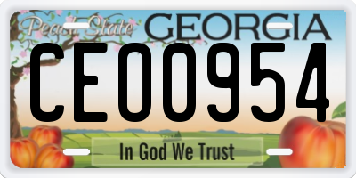 GA license plate CEO0954